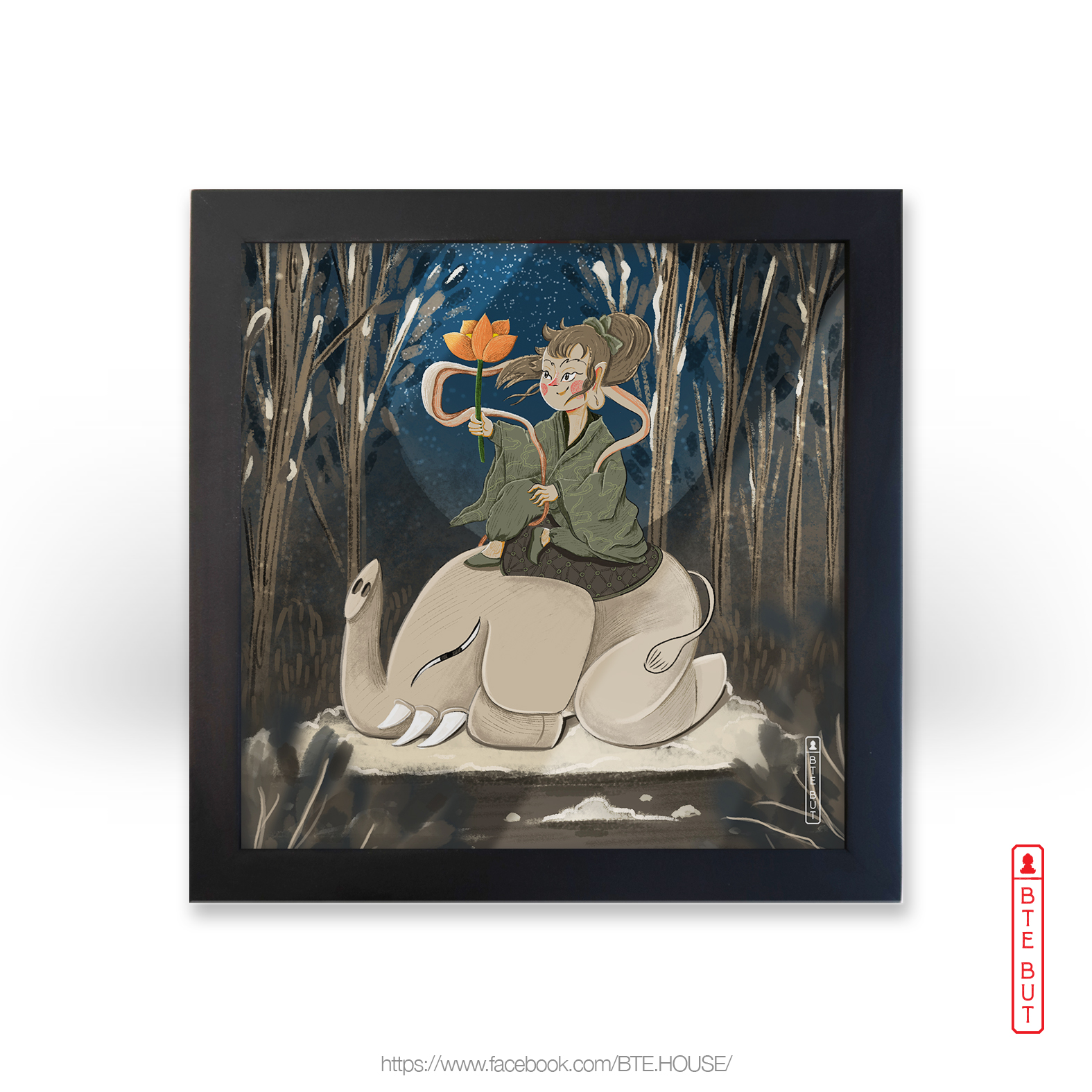 Tranh giấy Art - Phổ Hiền Bồ Tát