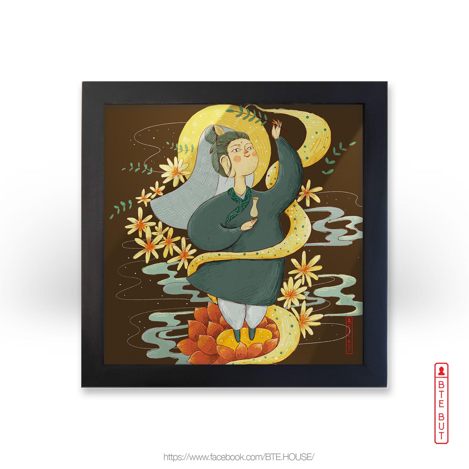 Tranh giấy Art - Quan Âm Hóa Phép