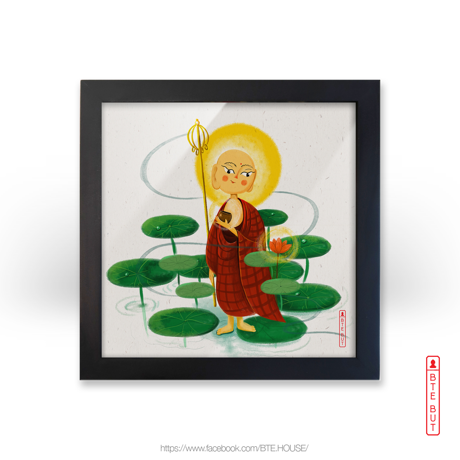 Tranh giấy Art - Mục Kiền Liên Bồ Tát